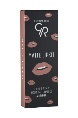 Matte Lip Kit - Warm Nude - Likit Mat Ruj ve Dudak Kalemi - Golden Rose (1)