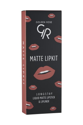 Matte Lip Kit - Warm Sable - Likit Mat Ruj ve Dudak Kalemi - Golden Rose (1)