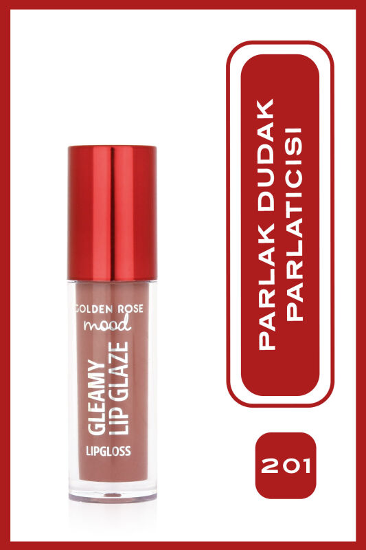  Mood Gleamy Lip Glaze Lipgloss- 201 Nude Kiss - Renkli Dudak Parlatıcısı - 3