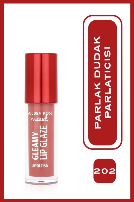  Mood Gleamy Lip Glaze Lipgloss- 202 Peachy Nude - Renkli Dudak Parlatıcısı - 3