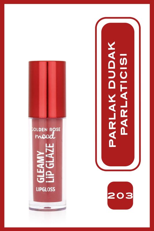  Mood Gleamy Lip Glaze Lipgloss- 203 Rose Chic - Renkli Dudak Parlatıcısı - 3