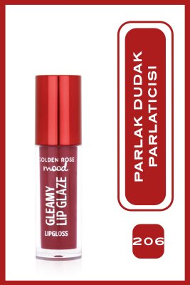  Mood Gleamy Lip Glaze Lipgloss- 206 Plum Glaze - Renkli Dudak Parlatıcısı - 1
