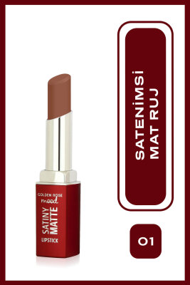  Mood Satiny Matte Lipstick - 01 Bare Nude - Mat Ruj 