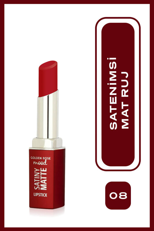  Mood Satiny Matte Lipstick- 08 Candy Red - Mat Ruj - 1