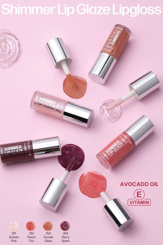 Mood Shimmer Lip Glaze Lipgloss- 254 Berry Spark - Işıltılı Dudak Parlatıcısı - 2
