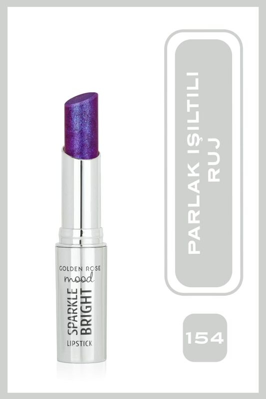  Mood Sparkle Bright Lipstick - 154 Violet Fizz - Işıltılı Ruj - 1