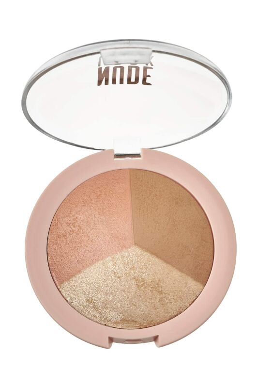 Golden Rose Nude Look Baked Trio Face Powder - 2