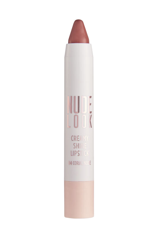  Nude Look Creamy Shine Lipstick - 04 Coral Nude - Kalem Ruj - 2