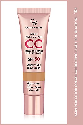 Skin Perfector CC Light Foundation No: 104 Warm Honey - SPF 50 Korumalı CC Fondöten - Golden Rose