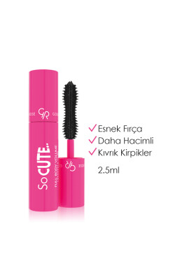  So Cute Full Body Volume Length and Curl Mascara - Black - Mini Maskara - Golden Rose