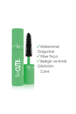 So Cute intense Volume Definitionand Lift Up Mascara - Black - Mini Maskara - Golden Rose