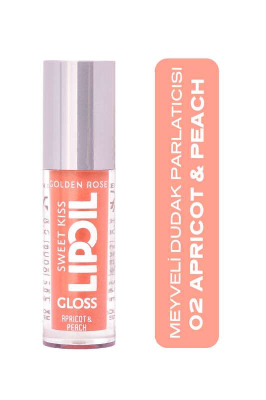 Golden Rose Sweet Kiss Lip Oil Gloss -02 - Apricot & Peach- Meyveli Dudak Parlatıcısı - 1