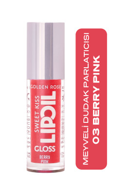 Golden Rose Sweet Kiss Lip Oil Gloss -03 - Berry Pink- Meyveli Dudak Parlatıcısı - 1