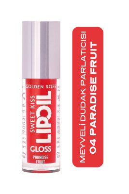 Sweet Kiss Lip Oil Gloss- 04 - Paradise Fruit- Dudak Parlatıcı Yağ - Golden Rose (1)