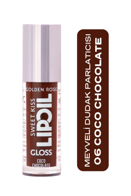 Golden Rose Sweet Kiss Lip Oil Gloss -06 - Coco Chocolate- Meyveli Dudak Parlatıcısı 