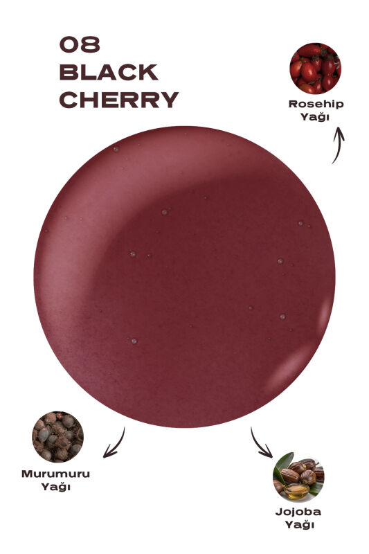 Golden Rose Sweet Kiss Lip Oil Gloss - 08-Black Cherry - Meyveli Dudak Parlatıcısı - 8