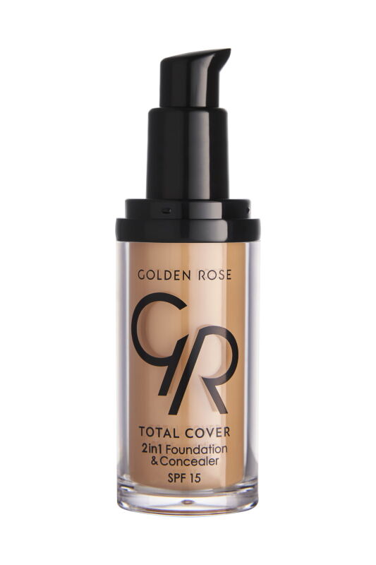 Total Cover 2in1 Foundation & Concealer - 12 Light Beige - 2si1 Arada Fondöten ve Kapatıcı - 2