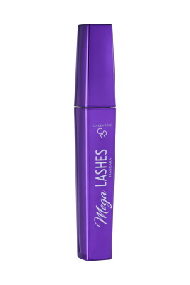 Mega Lashes Mascara - Black - Çift Taraflı Esnek Fırçalı Yoğun Siyah Maskara - Golden Rose (1)