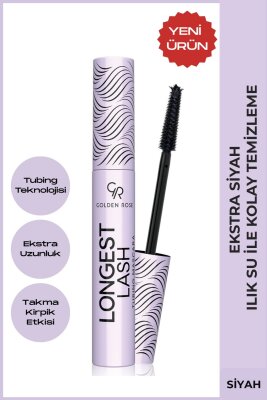 Longest Lash Tubing Mascara - Ekstra Uzunluk ve Takma Kirpik Etkili Siyah Maskara - Golden Rose