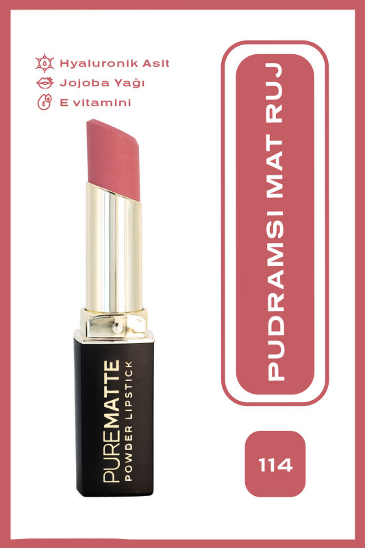 Pure Matte Powder Lipstick - 114 - Pudralı Mat Ruj - 1