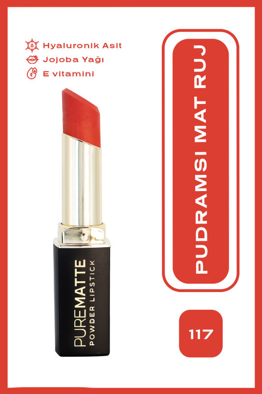 Pure Matte Powder Lipstick - 117 - Pudralı Mat Ruj - 1