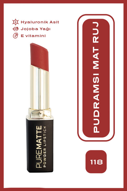 Pure Matte Powder Lipstick - 118 - Pudralı Mat Ruj - 1