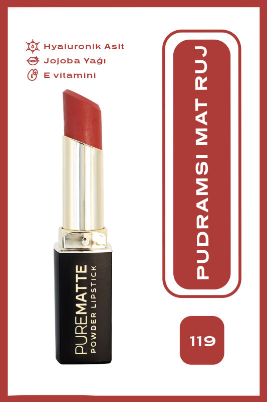 Pure Matte Powder Lipstick - 119 - Pudralı Mat Ruj - 1