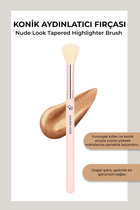 Nude Look Tapered Highlighter Brush - Konik Aydınlatıcı Fırçası - 1